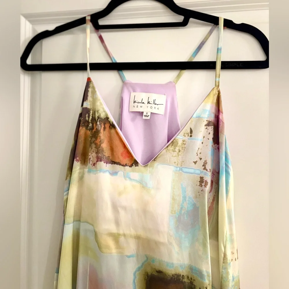 Nicole Miller Multicolor Abstract Maxi Dress 👗 - Picture 2 of 8